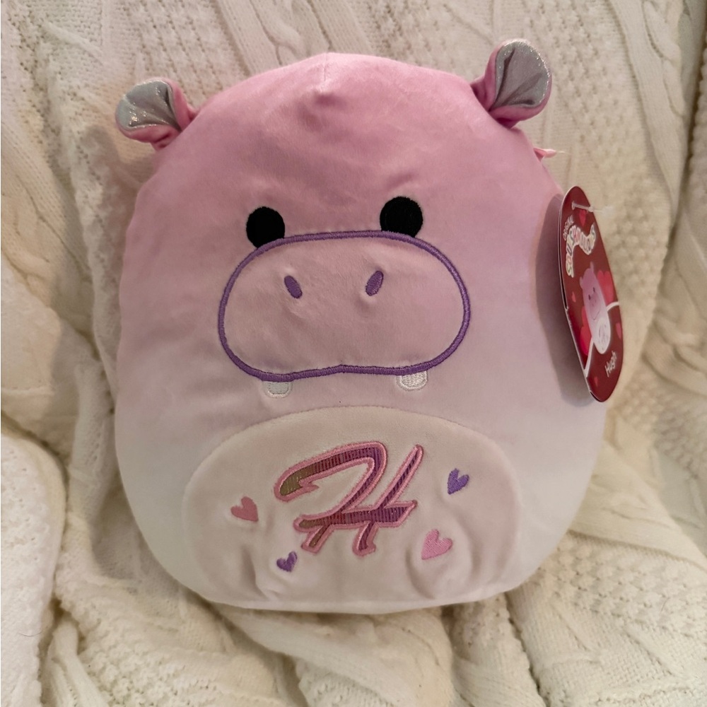 Hugh the Hippo with “H” Belly 8” Stuffed Plush
